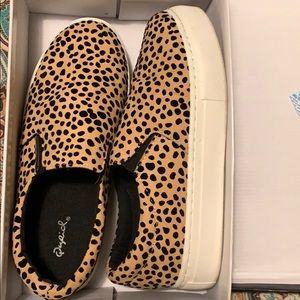 Cheetah print slip ons